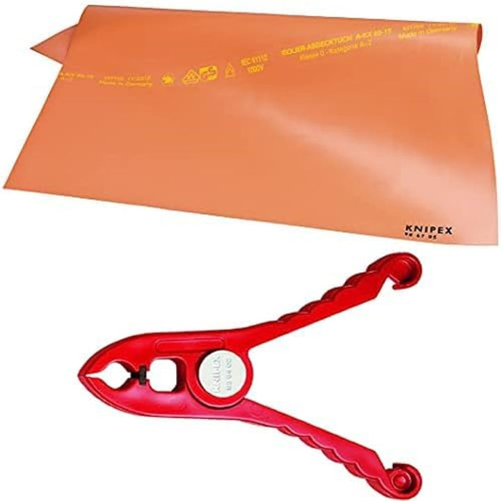 Knipex Abdecktuch aus Gummi 500 mm 98 67 05 + Knipex Klammer aus Kunststoff 150 mm 98 64 02