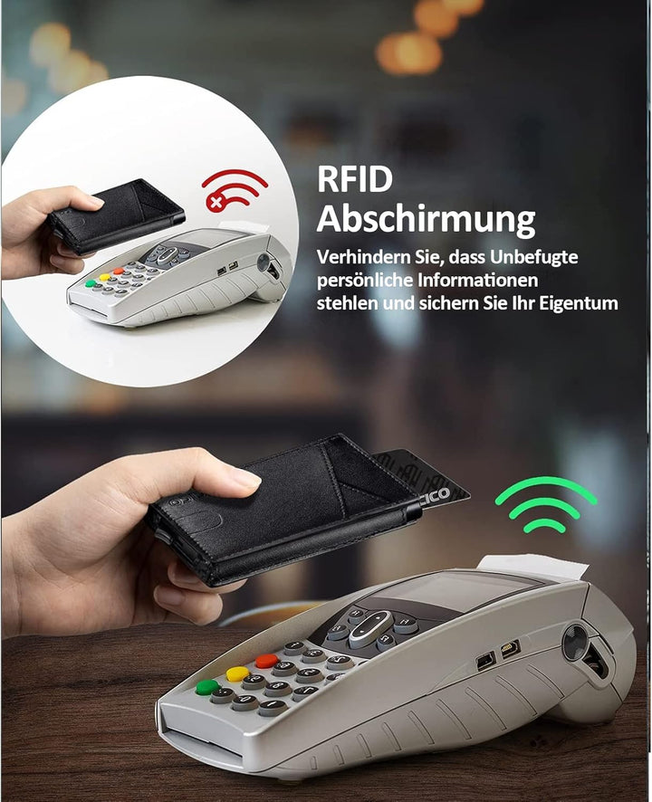 ZECICO Wallet - Kreditkartenetui mit RFID-Schutz - Geldbeutel für Herren - Slim Wallet mit Münzfach
