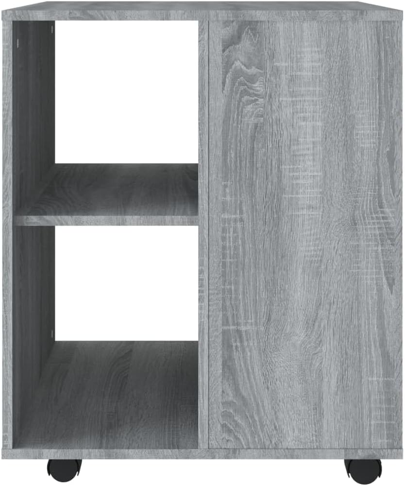 Rollschrank Grau Sonoma, 60x53x72 cm Holzwerkstoff, mobiler Büroschrank mit 4 Rollen, abschliessbar,