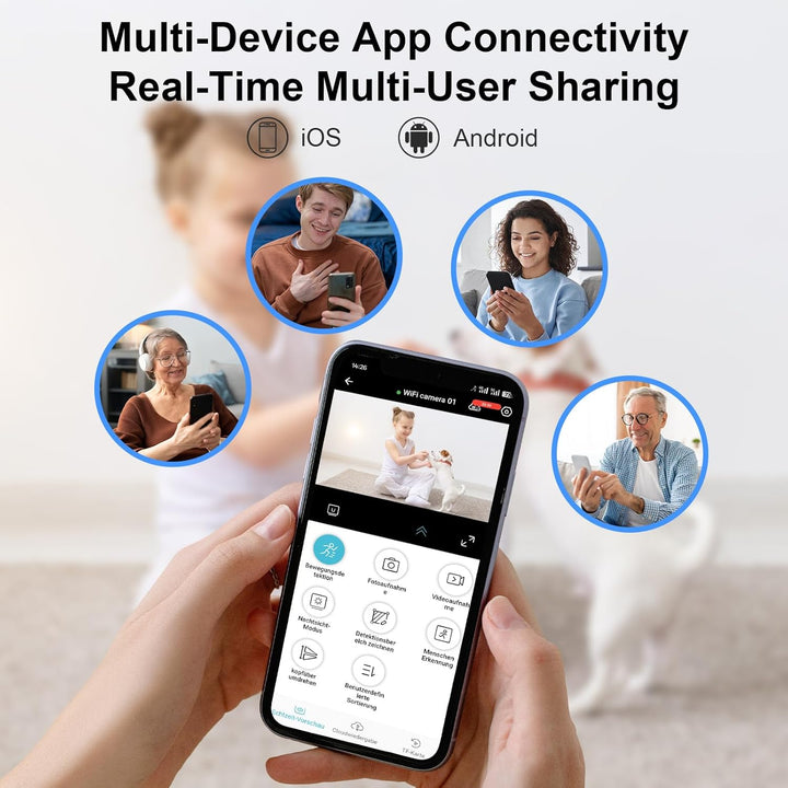 Mini Kamera, 4K HD WLAN Überwachungskamera Innen Für Live Übertragung Handy APP, WiFi Camera Nachtsi