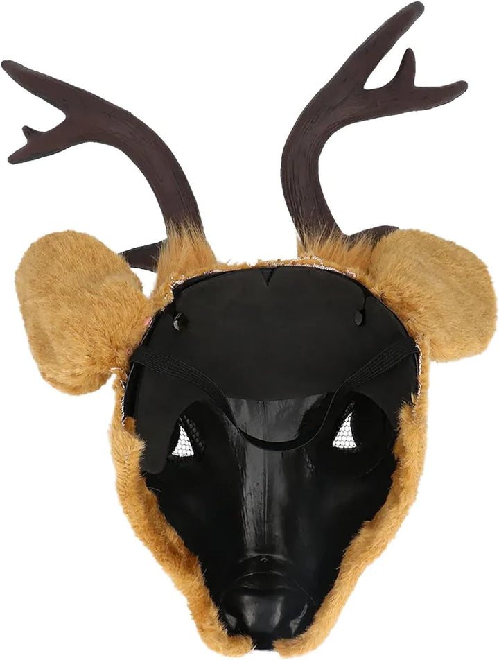 Tiermaske Plüsch Hirsch Demi-Maske für Erwachsene braun