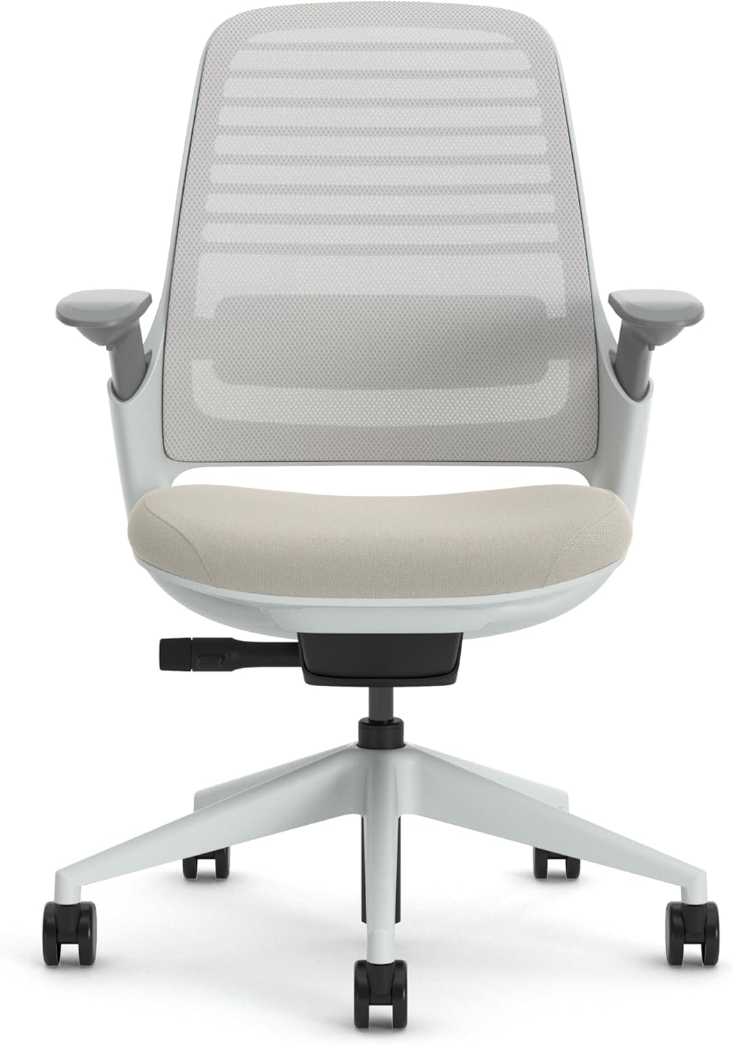 Steelcase Series 1 Ergonomischer Bürostuhl mit LiveBack Lumbalstütze und 4D-Armlehnen Beige Beige Oh