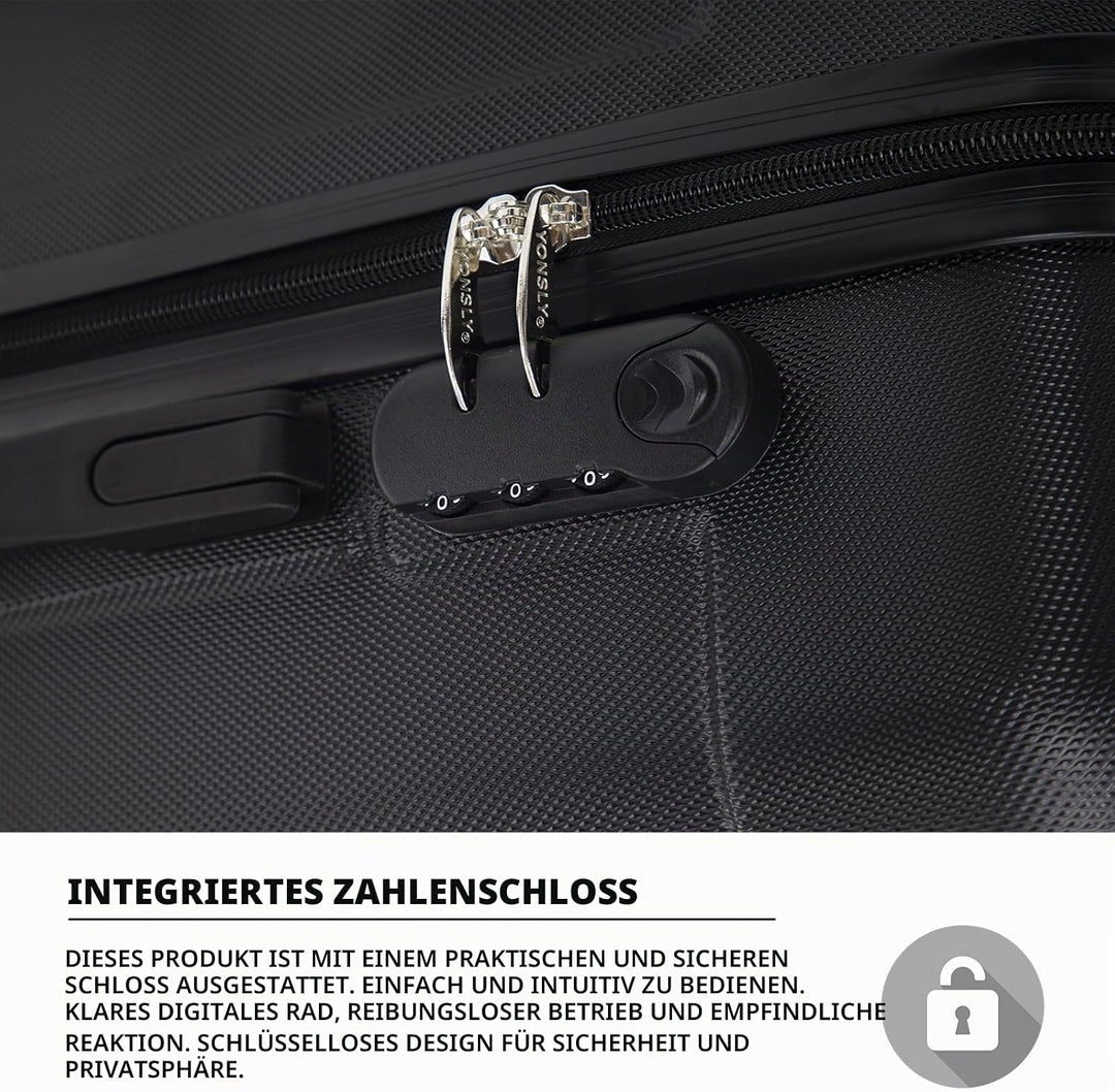 Trolley Koffer Suitcase, Reisekoffer, Rollkoffer Handgepäck, Hartschalenreisekoffer mit 4 Rollen 360