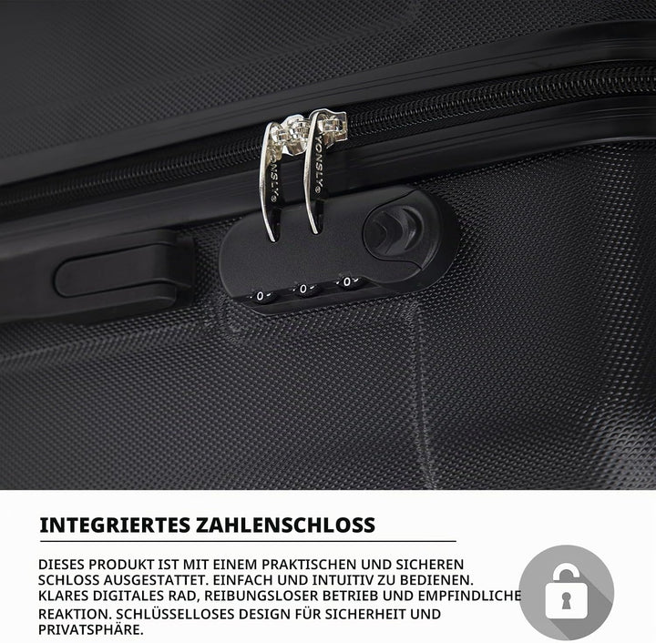 Trolley Koffer Suitcase, Reisekoffer, Rollkoffer Handgepäck, Hartschalenreisekoffer mit 4 Rollen 360