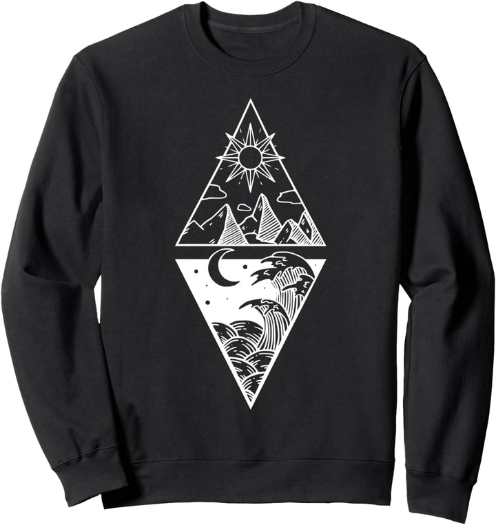 Moon and Sun Academia Aesthetic Boho Tarot-Design Sweatshirt