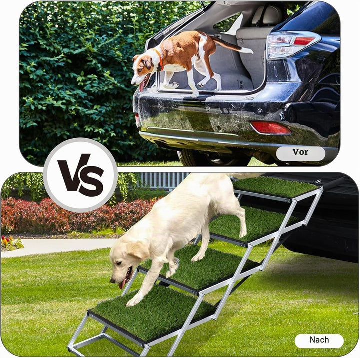Hundetreppe Auto, Hunderampe Auto klappbar, Einstiegshilfe Hund Auto für alle Fahrzeuge nutzbar, Höh