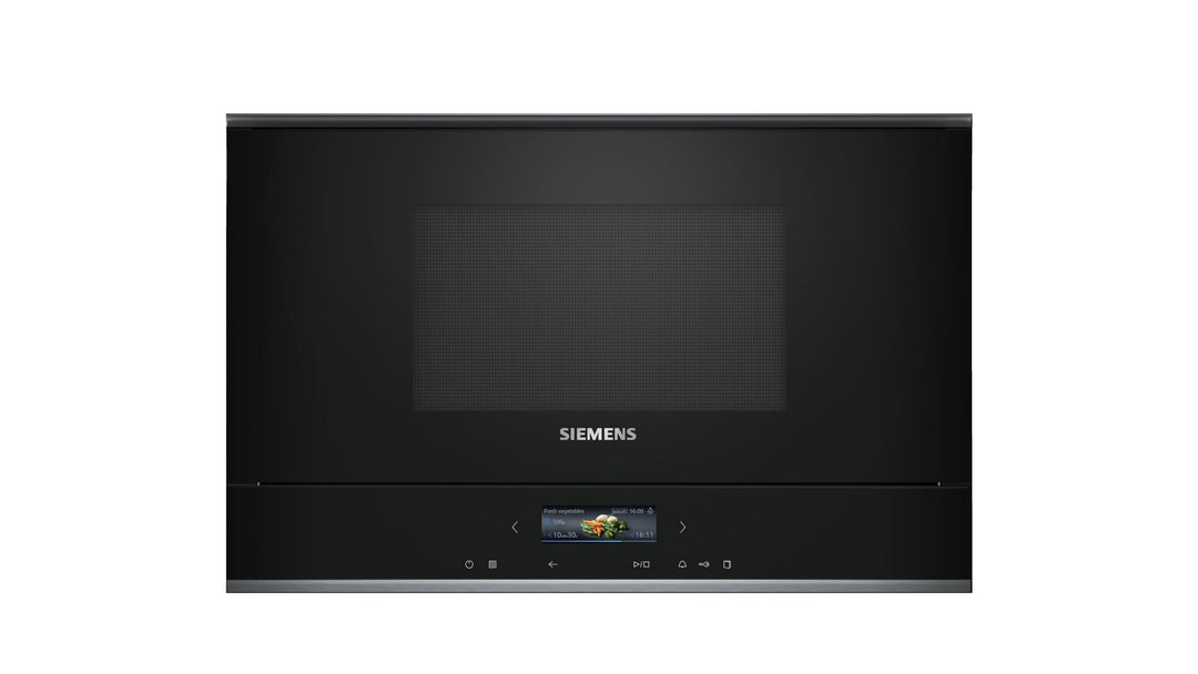 Siemens BE732L1B1 iQ700 Einbau-Mikrowelle, Schwarz, cookControl10 - Automatikprogramme, humidClean P