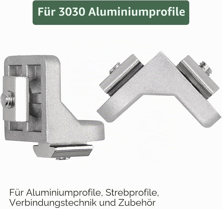 10x EYPINS Lenkwinkel Befestigungsmaterial Winkel, Aluprofil 30x30 Nut 8 Winkelverbinder Eckwinkel E