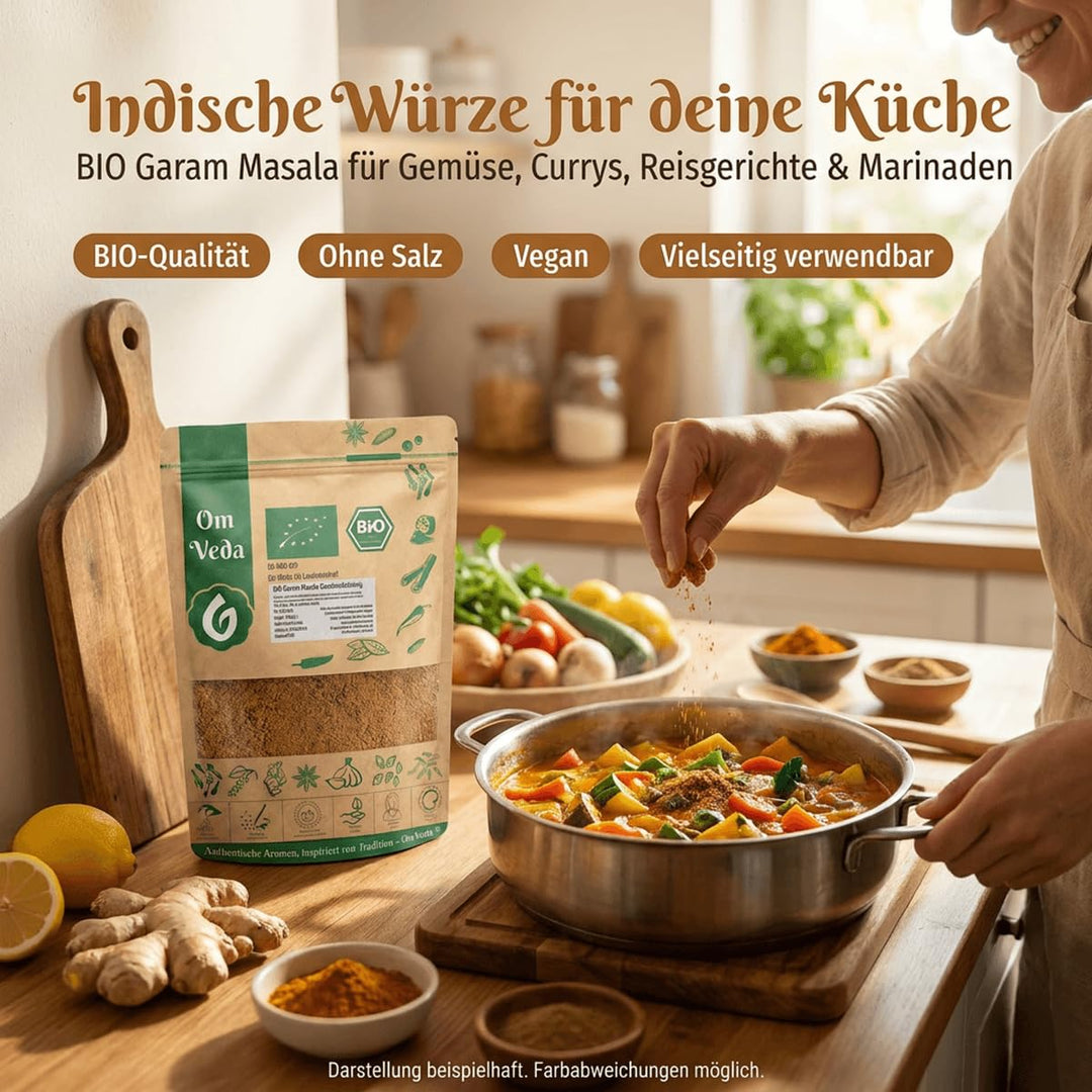 BIO Garam Masala Gewürzmischung 500g | Premium Gewürzmischung für Currys, Eintöpfe, Chutneys, Marina