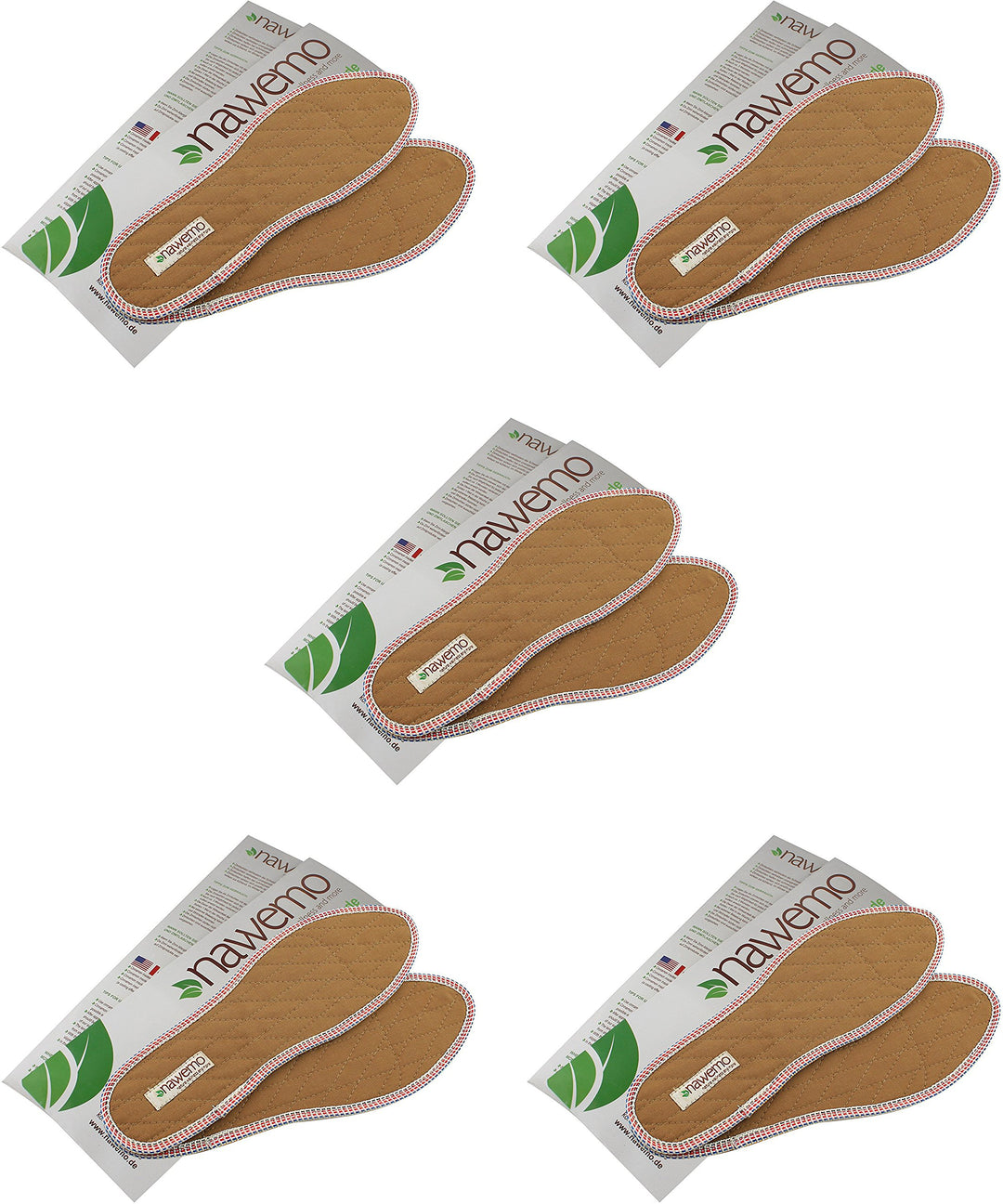 Nawemo 5er Pack/5 Paar Zimtsohlen, geruchsbindende Zimteinlegesohlen gegen Schweissfüsse, Fussgeruch