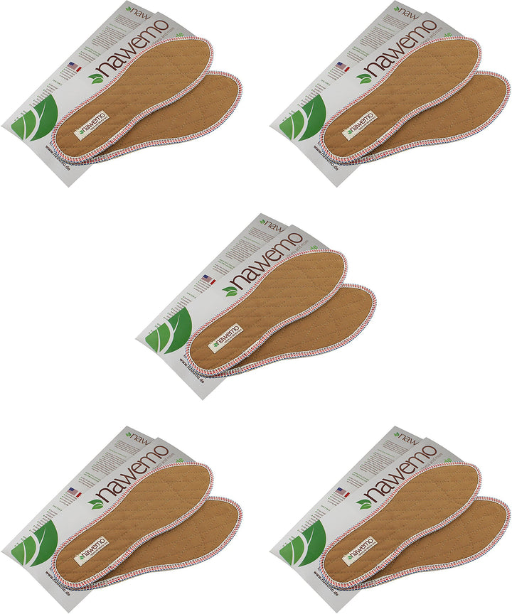 Nawemo 5er Pack/5 Paar Zimtsohlen, geruchsbindende Zimteinlegesohlen gegen Schweissfüsse, Fussgeruch