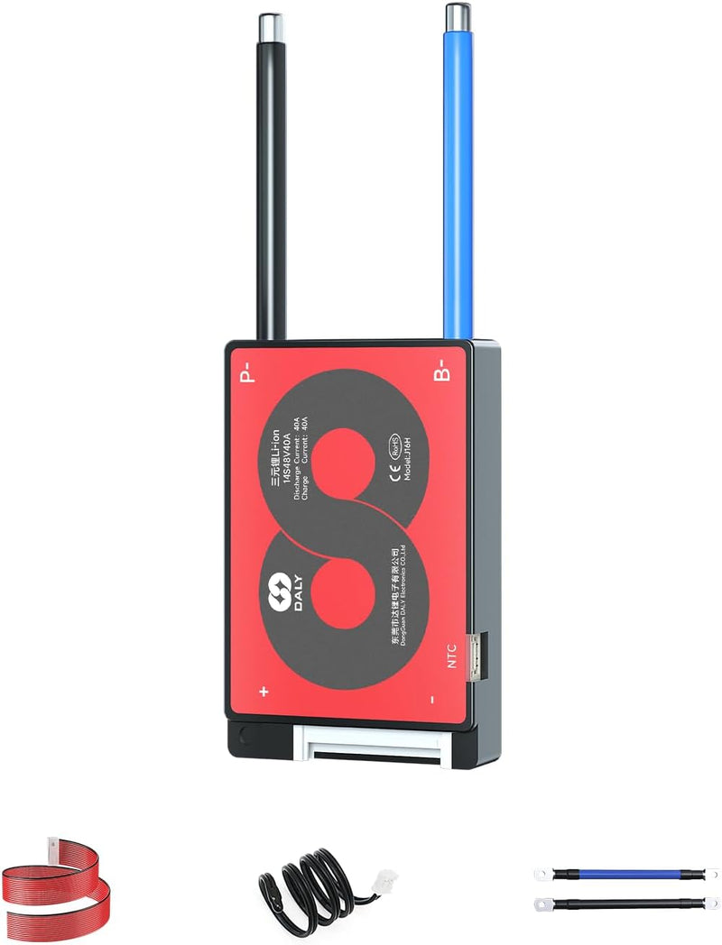 DALY 3S-24S BMS 15A bis 200A Schutzplatine mit Ausgleichsdraht und Temperatursensor für Lithium-Akku