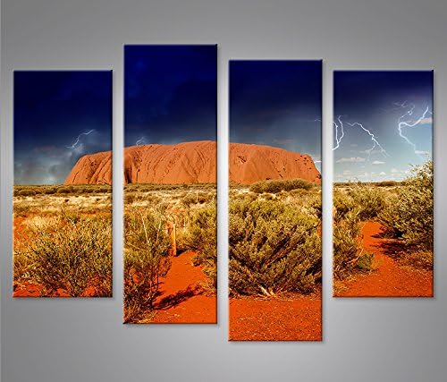 islandburner Bild Bilder auf Leinwand Ayers Rock V2 Australien 4er XXL Poster Leinwandbild Wandbild