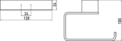 emco LOFT Papierhalter ohne Deckel, eleganter Toilettenpapierhalter zum Schrauben aus Aluminium, hoc