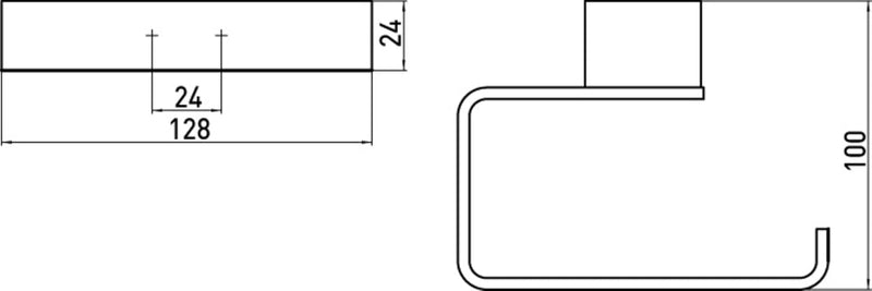 emco LOFT Papierhalter ohne Deckel, eleganter Toilettenpapierhalter zum Schrauben aus Aluminium, hoc