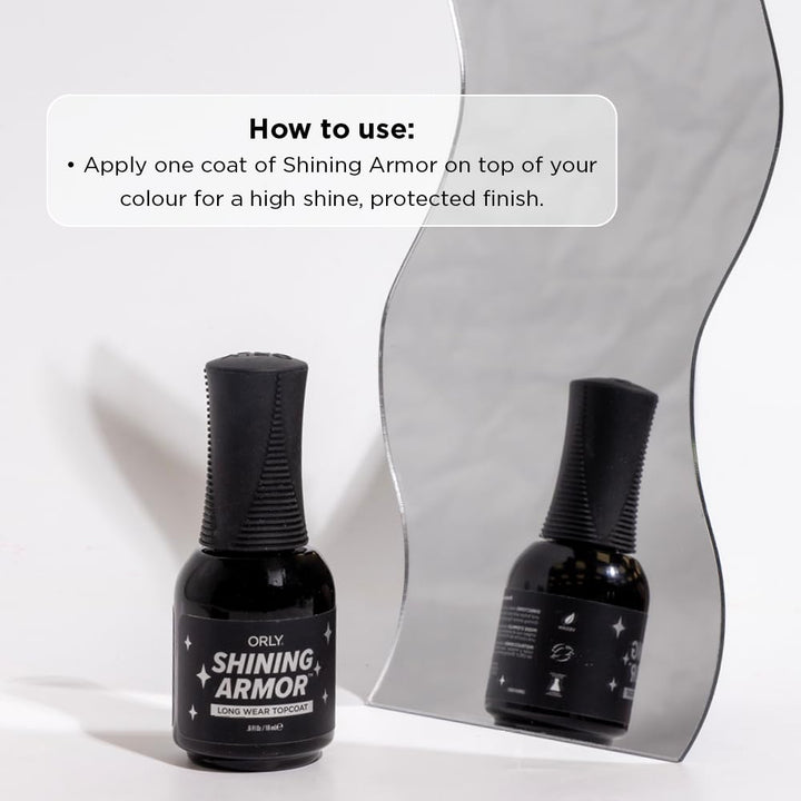 ORLY Premium Shining Armor Nagelüberlack 18ml – schnelltrocknender Topcoat für extra Halt, brillante