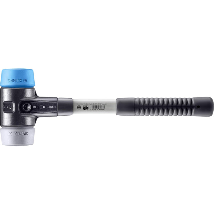 SIMPLEX-Schonhammer, TPE-soft/TPE-mid; mit verstärktem Tempergussgehäuse und Fiberglasstiel | D=60 m
