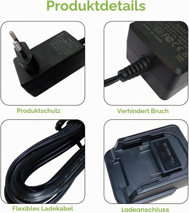 18-V-Schnellladegerät, kompatibel mit Makita 18-V-Lithium-Ionen-Akku für Makita BL1815 BL1850 BL1830