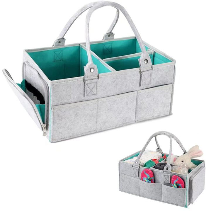 Baby Windel Caddy Organizer, Faltbare Filz Nursery Storage Bag Flexible Fächer Multi Pockets Portabl