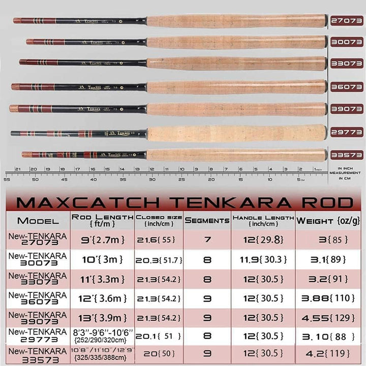 Maximumcatch Fliegenfischen Tenkara Rute/Rute Combo Komplete Outfit 10/11/12/13ft Rute mit Schnüre u