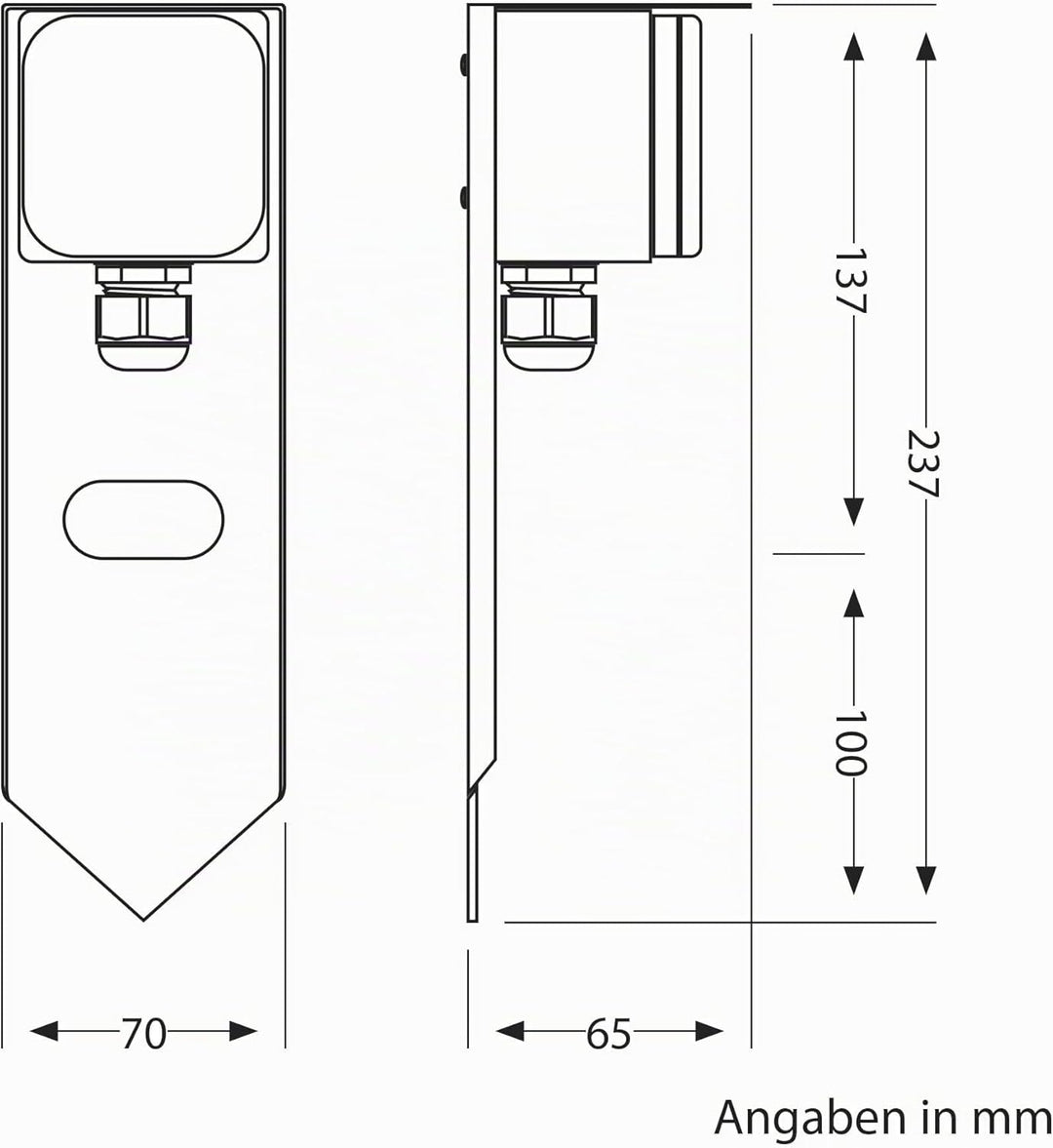 ledscom.de Garten Steckdosensäule PIWI mit Erdspiess für aussen, IP44, 1-fach, Edelstahl, schwarz, e