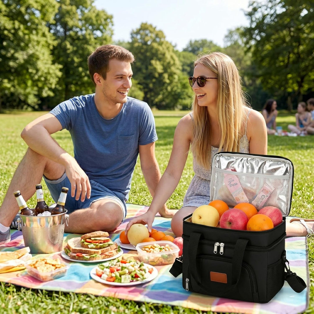 JANSBEN Kühltasche Klein Faltbar für 12 Dosen, Lunchtasche Isoliertasche mit 6 Fächern, Thermotasche