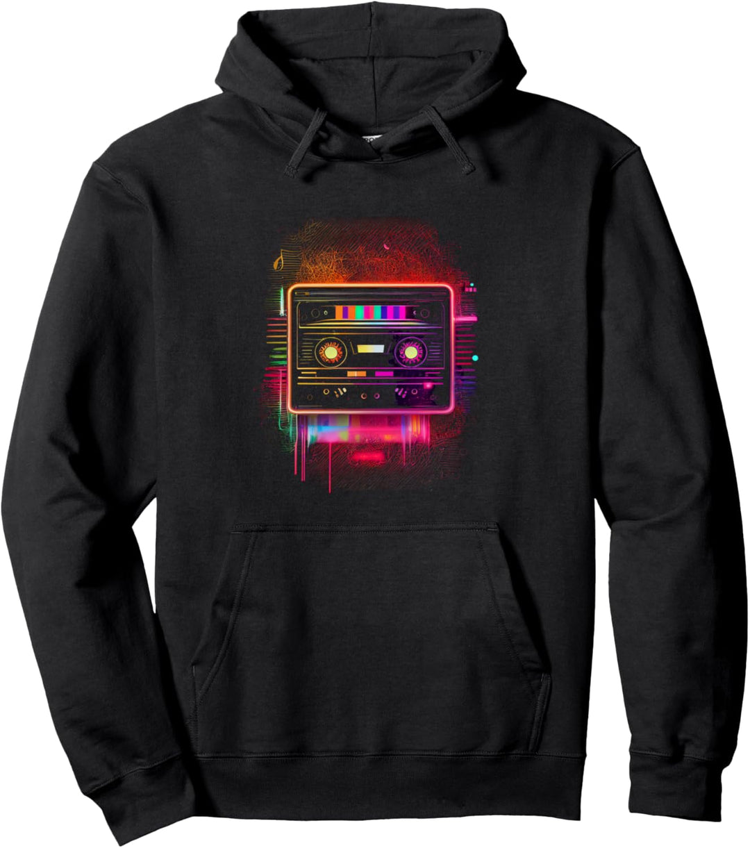 80er 90er Jahre Retro Party Verkleidung Kassette Pullover Hoodie
