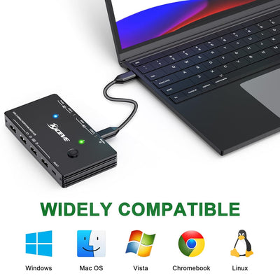 USB-C KVM Switch für 1 Typ-C- und 1 HDMI Computer, KVM Typ-C Umschalter Unterstützt 4K @ 60Hz, die T