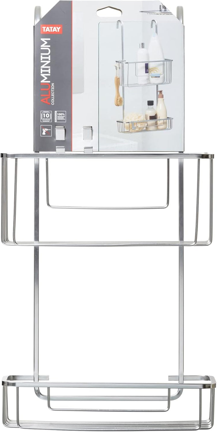 TATAY 2 Höhen Bildschirmregal mit Aluminiumaufhänger, 100% Edelstahl, eloxiertes Aluminium, modernes