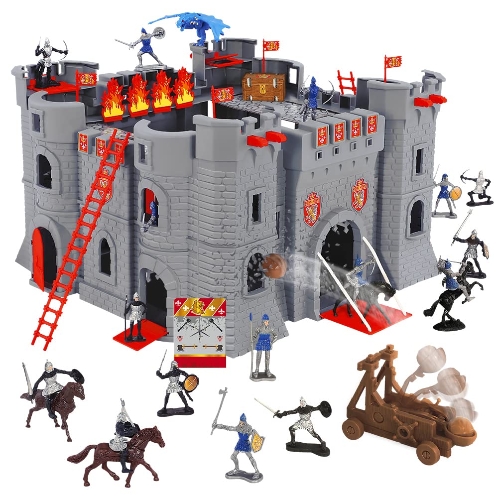 STARLUX 404002 Le Château Noir Ritter Ritterburg-Ritterfiguren-Die Schwarze Burg, Grau, 40 x 40 x 24