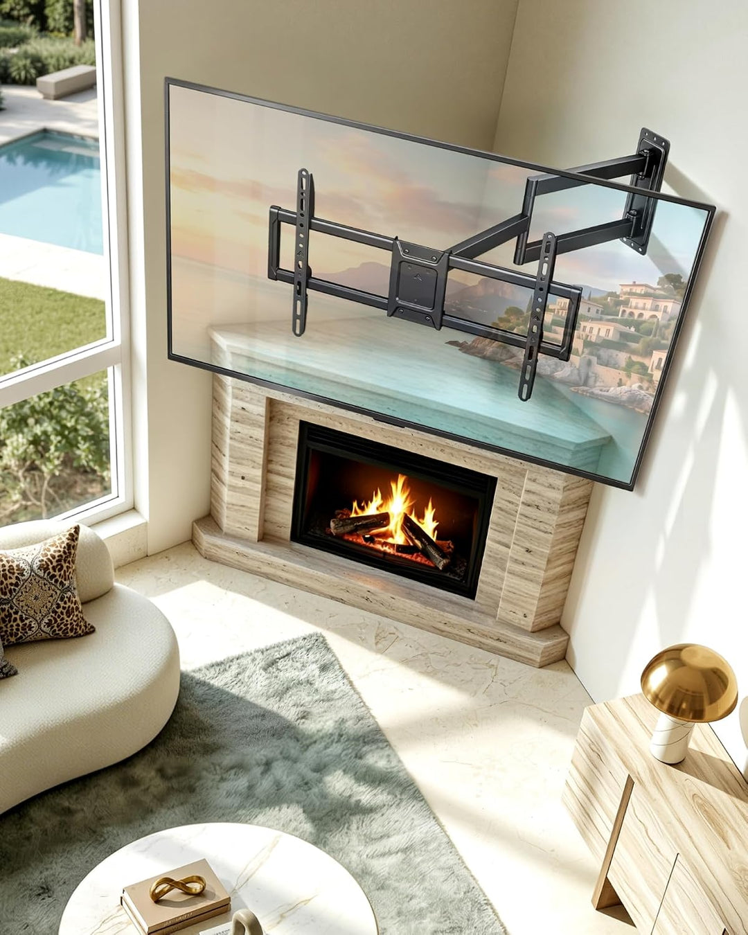PEGZONE TV Wandhalterung Langarm 86-812mm 37-86" bis 50kg, VESA max.600x400 | Wandhalterung Fernsehe