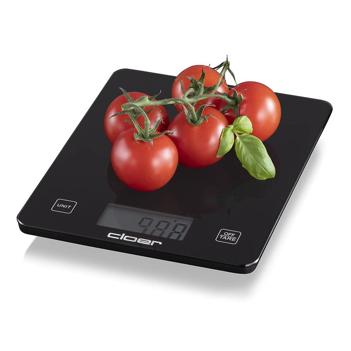 Cloer 6870 Digitale Küchenwaage für bis zu 10 kg, Zuwiegefunktion, Gewichtsmessung in 1g Schritten,