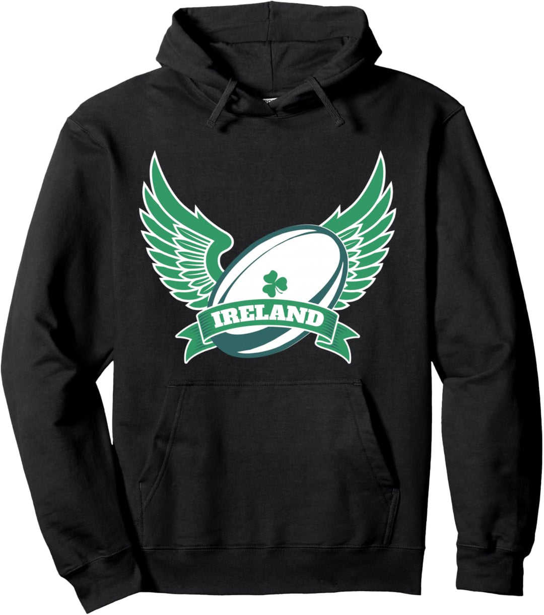 Irland Rugbyball mit Flügeln Pullover Hoodie