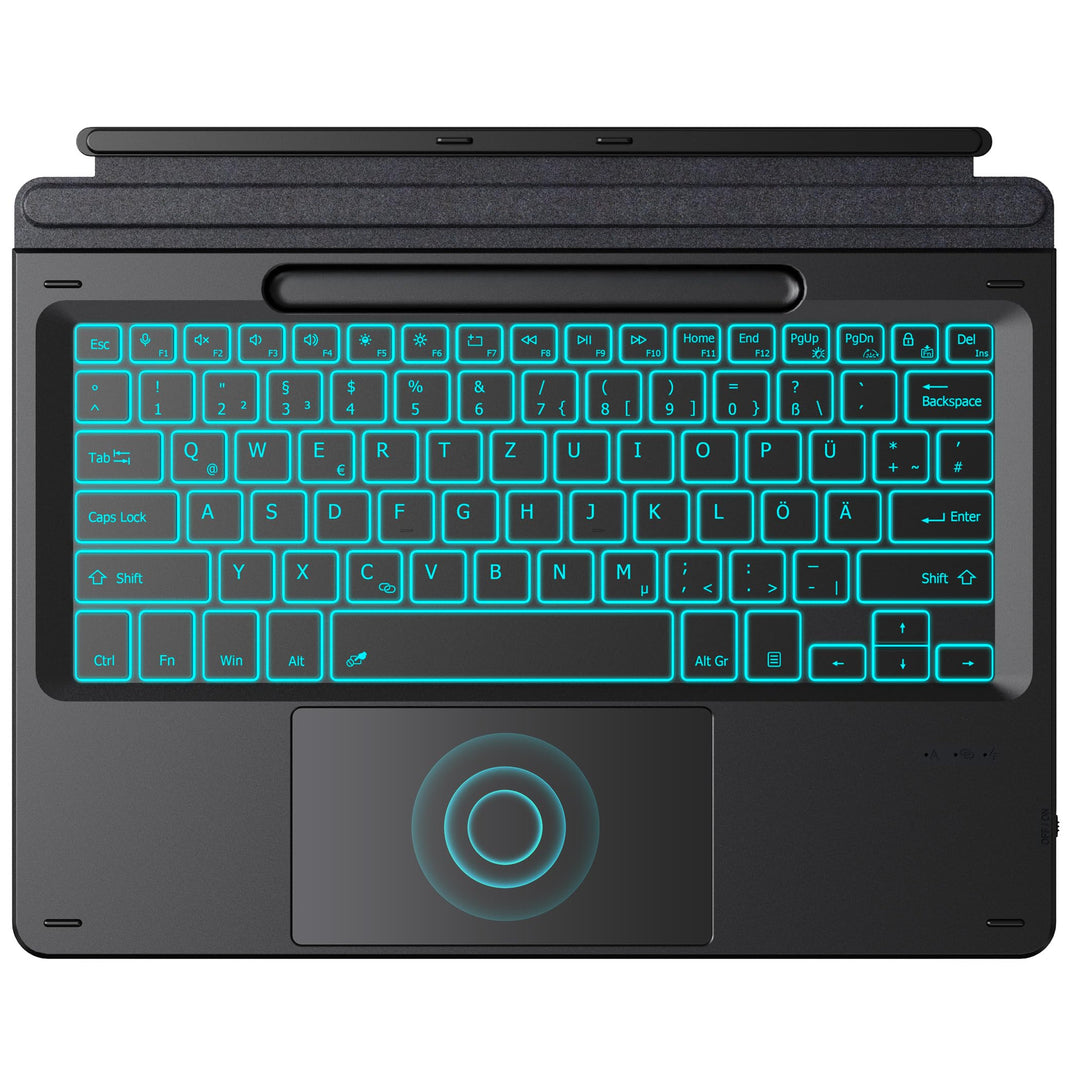 CACOE Bluetooth Tastatur für Surface Pro 12, Ultraslim Keyboard Type Cover für Surface Pro, 7-Farben