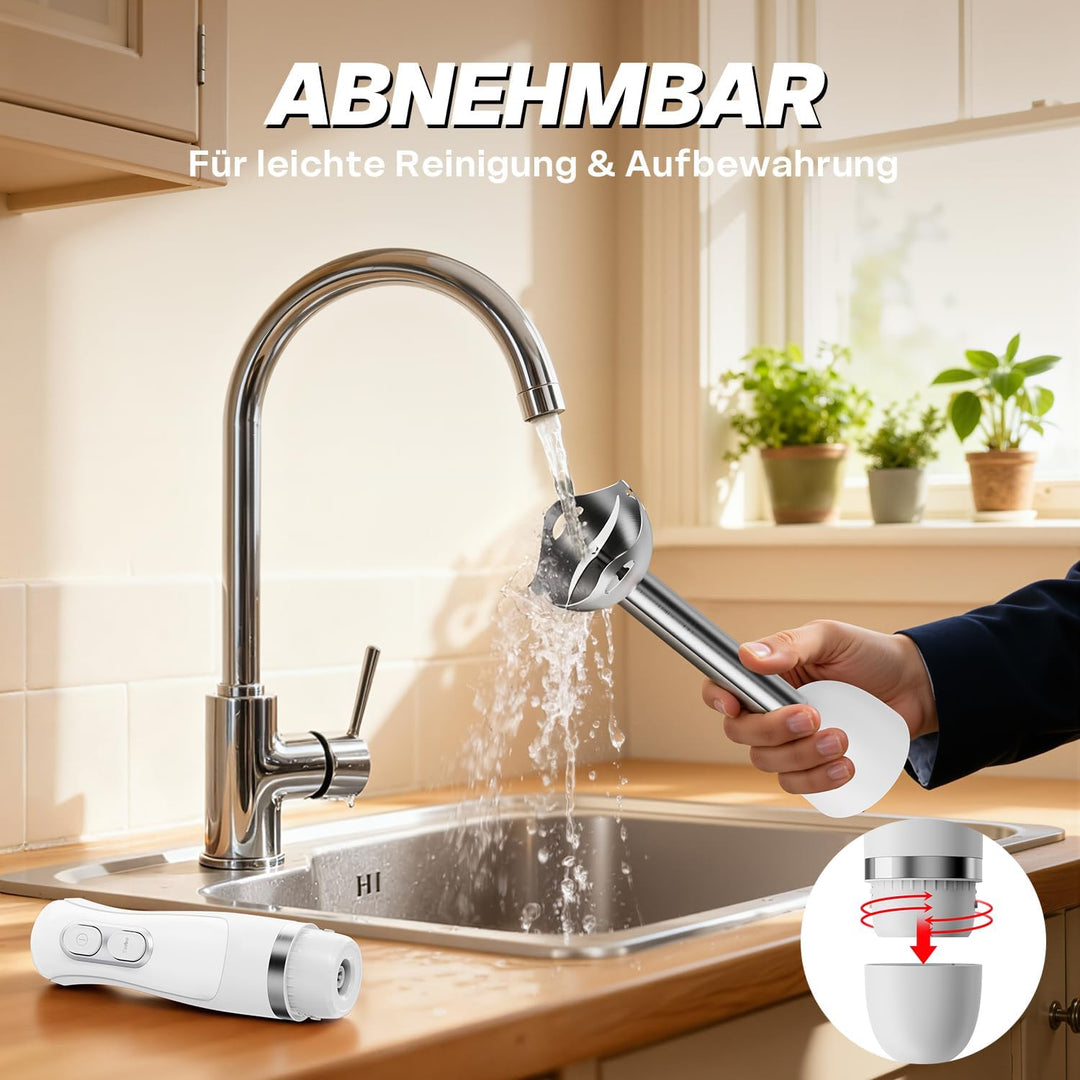 BESROY 1100W Stabmixer Edelstahl, Elektrischer Pürierstab &amp; Hand Blender mit 2 Geschwindigkeitsstufe