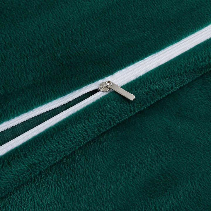 Damier Warme Winter Bettwäsche 135x200cm Grün Dunkelgrün Cashmere Touch Plüsch Bettwäsche Set 2 Teil