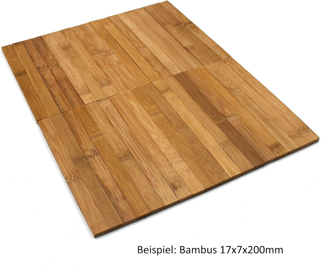 80x Holzleiste 22x8x160mm Eiche lose Bastelklötzchen zum Basteln Bastelstäbe (Bambus 17x7mm), Bambus