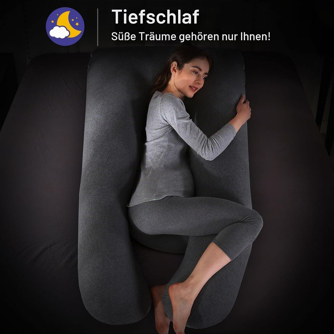 SHANNA Schwangerschaftskissen U Form Seitenschläferkissen Stillkissen Fütternkissen mit Gestrickte B