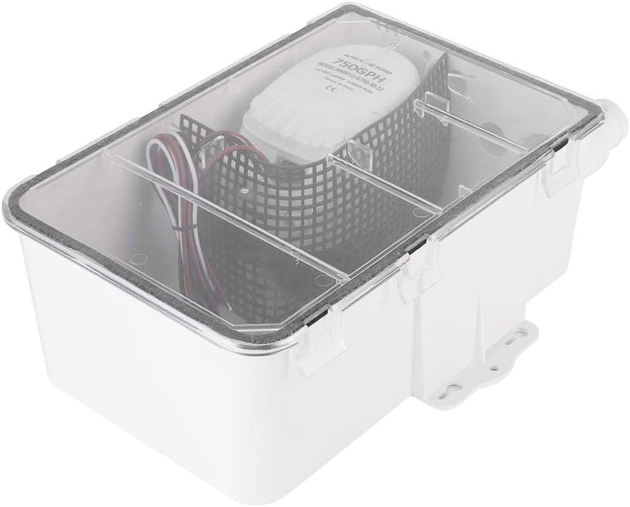 Duschsumpfpumpensystem Box Multi Inlet Qiilu DC 12V / 24V 750GPH Dusche Sumpfpumpe Automatischer Sch