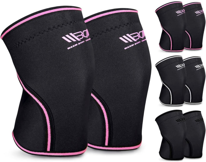 WARM BODY COLD MIND Premium 7mm Neopren Knee Sleeves mit Anti-Rutsch Silikon Streifen - Kompressions