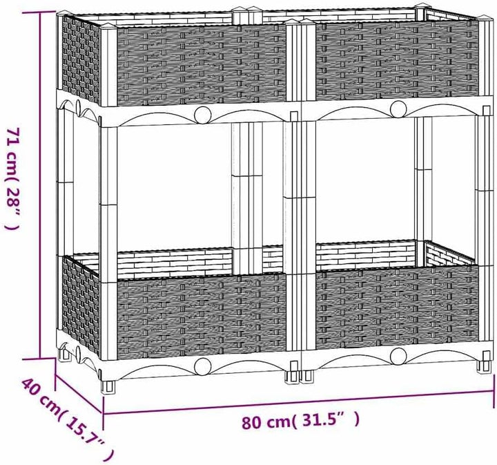 vidaXL Hochbeet Pflanzkasten Blumenkasten Gemüsebeet Pflanzbeet Blumenbeet Frühbeet Gartenbeet Pflan