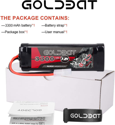 GOLDBAT RC Akku NiMH Akku Pack 3300mAh 7,2V Batterie Ersatzakku mit Tami YA Stecker für RC Autos Boo