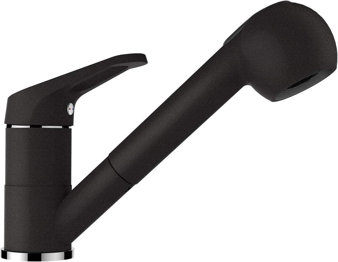Schock 525122GNE Küchenarmatur Cosmo Nero – Schwarze Hochdruck Armatur mit ausziehbarer Schlauchbrau