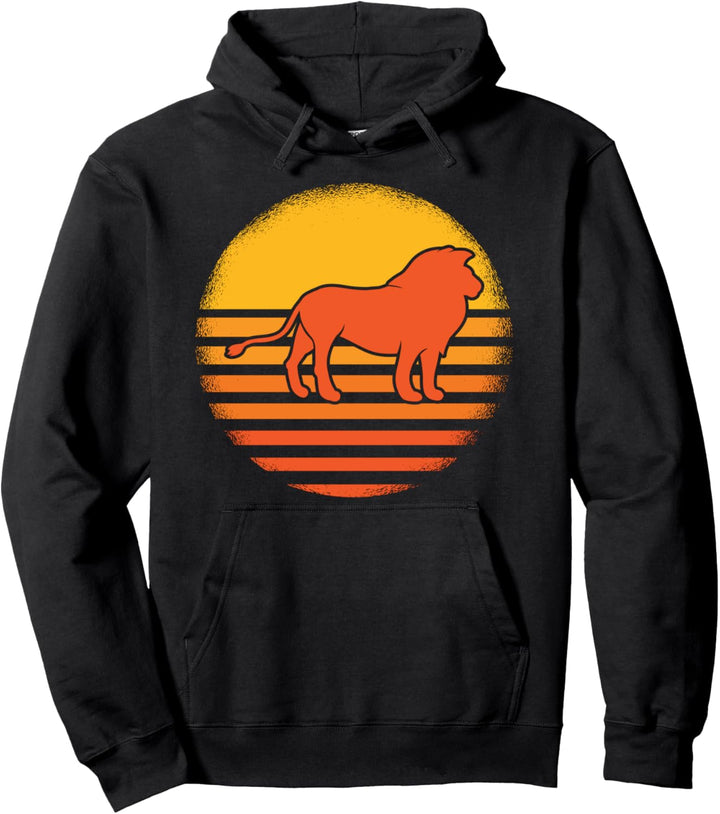 Retro Sunset Löwe Geschenk Löwen Pullover Hoodie