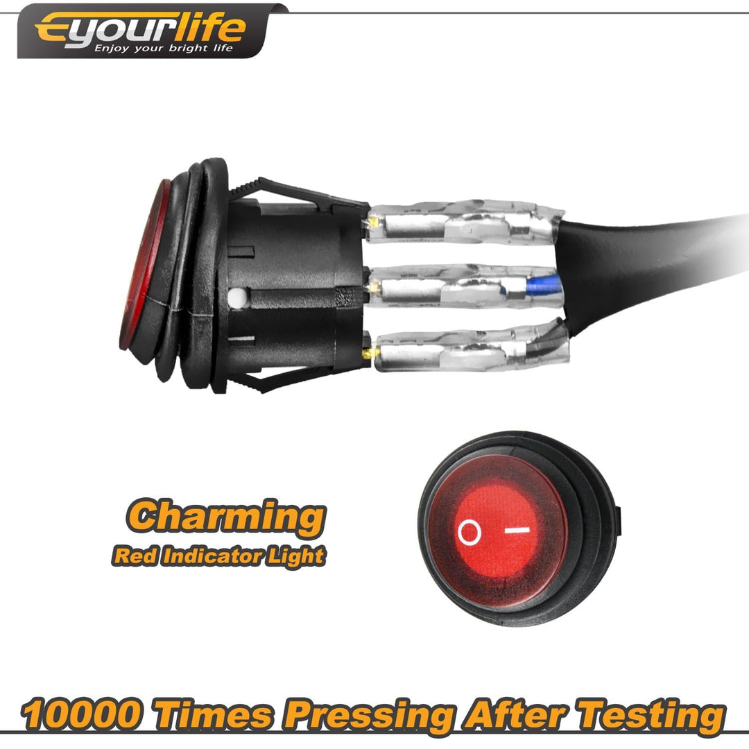 Eyourlife 180W/10Ft Kabelbaum Kabelsatz Relais Adapter für KFZ Scheinwerfer Arbeitsscheinwerfer Tagf