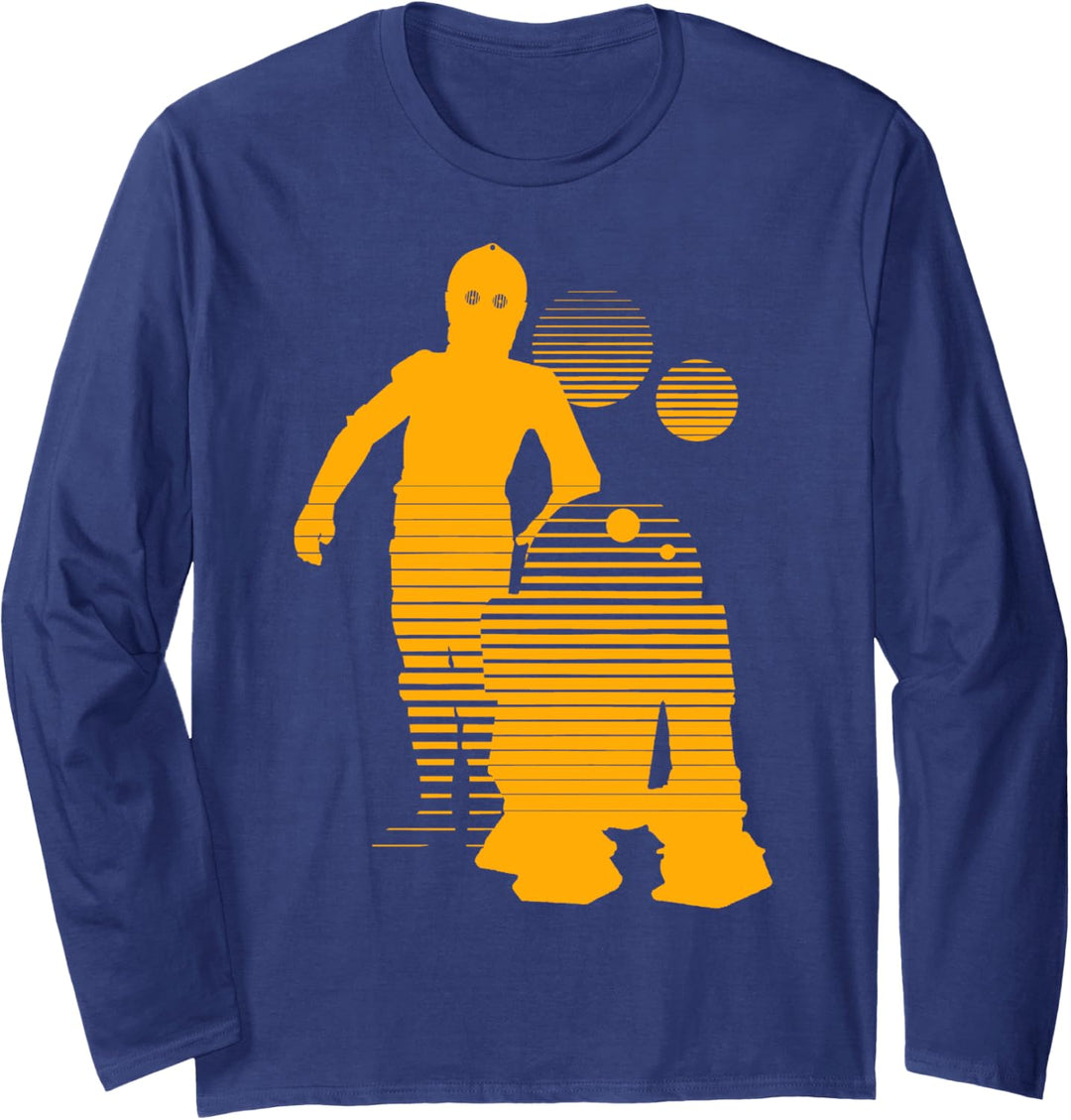 Star Wars R2-D2 & C-3PO Droid Sunset Retro Langarmshirt