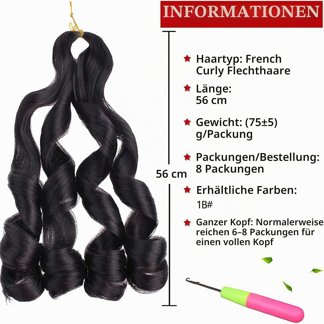 Xtrend 8 Packs French Curly Braiding Hair 22 Inch Pre Stretched Bouncy Loose Wavy Braiding Hair Hair