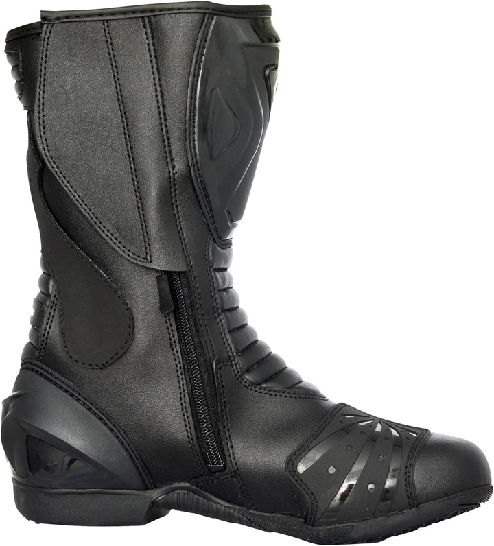 Bohmberg TX6 Herren Motorradstiefel, ergonomisch, Motorradschuhe aus stabilem Leder mit aufgesetzten