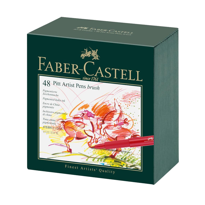 Faber-Castell 167148 - Tuschestift Pitt Artist Pen Brush, 48er Atelierbox 48 stück (1er Pack) Single