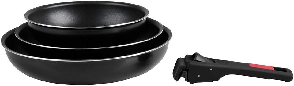 Sitram 712379 Set mit 3 Pfannen Ø 20, 24, 28 cm aus Aluminium – Schwarze Antihaftbeschichtung ohne P